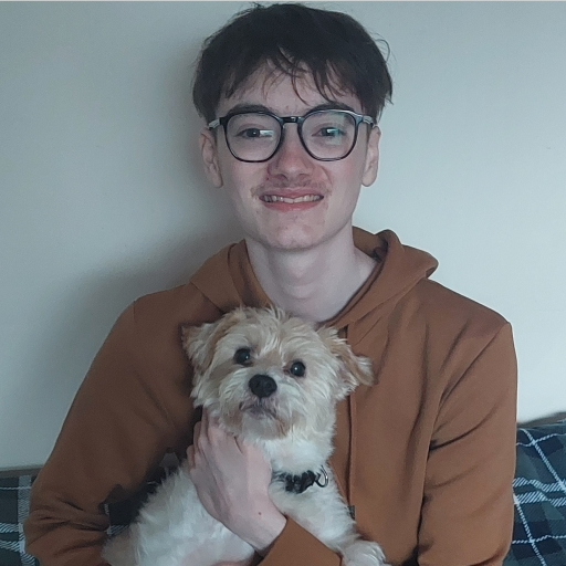 Portrait of Jacob Thompson with Benji